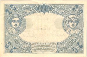 Verso 20 Francs Bleu