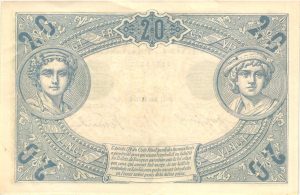 Verso 20 Francs Bleu