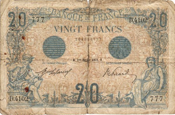 20 Francs Bleu