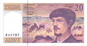 20 Francs Debussy fil de sécurité