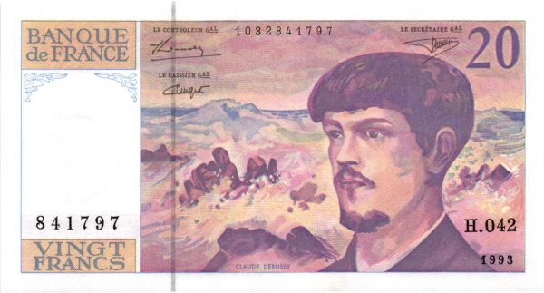 20 Francs Debussy fil de sécurité