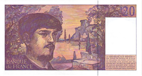 Verso 20 Francs Debussy Nouveau Code Pénal