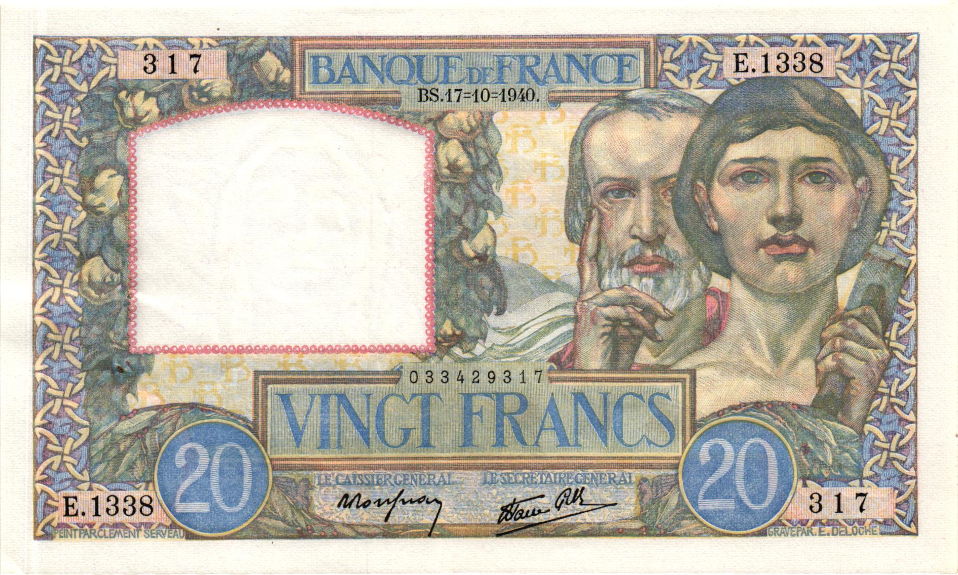 20 Francs Science et Travail