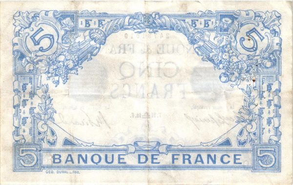 5 francs bleu