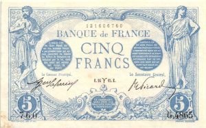 5 Francs Bleu