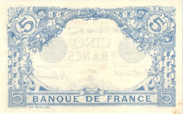 5 Francs Bleu