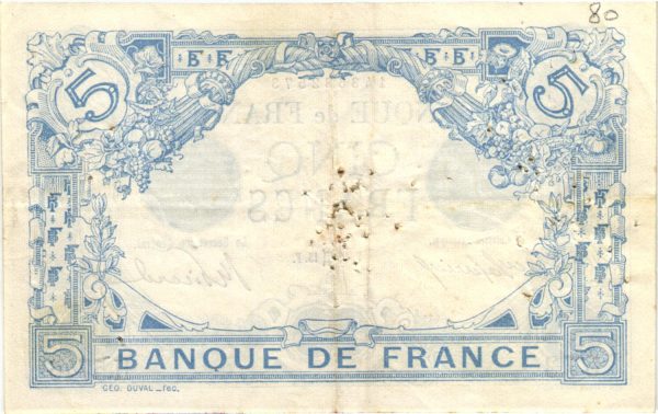 5 Francs Bleu