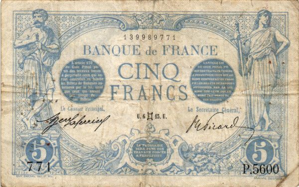 5 Francs Bleu
