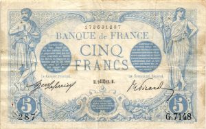 5 Francs Bleu