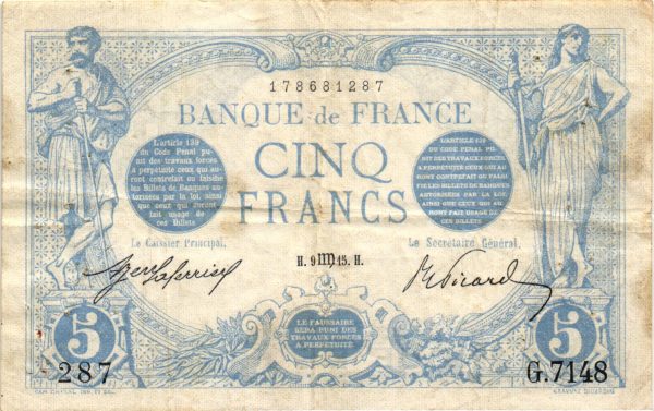 5 Francs Bleu