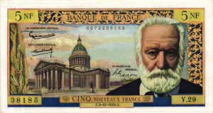 5 nouveaux francs Victor Hugo