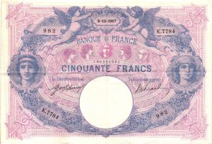 50 Francs Bleu et Rose