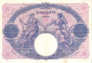 Verso 50 Francs Bleu et Rose