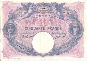 50 Francs Bleu et Rose