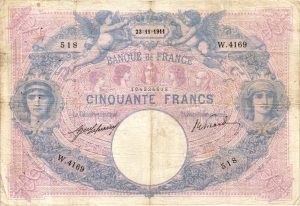 50 Francs Bleu et Rose