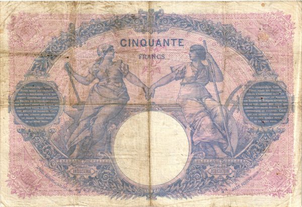 50 Francs Bleu et Rose