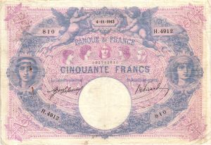 50 Francs Bleu et Rose