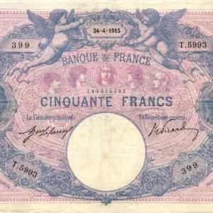 50 Francs Bleu et Rose