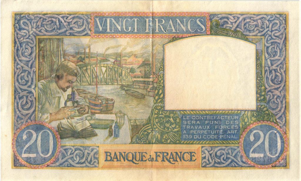 Billet 20 Francs Science et Travail