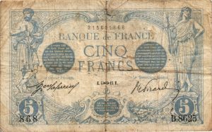 Billet de 5 Francs Bleu