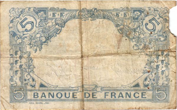 Billet de 5 Francs Bleu