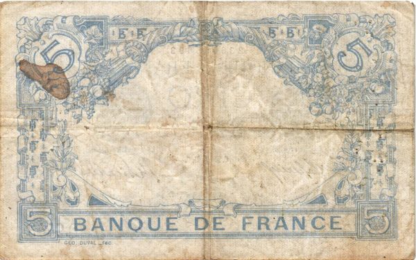 Billet de 5 Francs Bleu