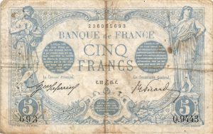 Billet de 5 Francs Bleu