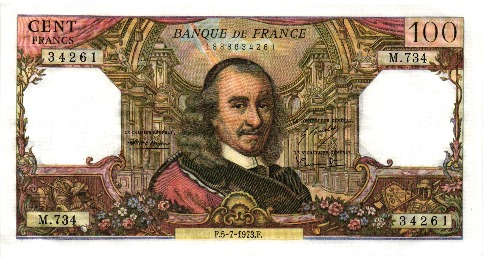 100 FRANCS BILLET DE COLLECTION DE LA BANQUE DE FRANCE