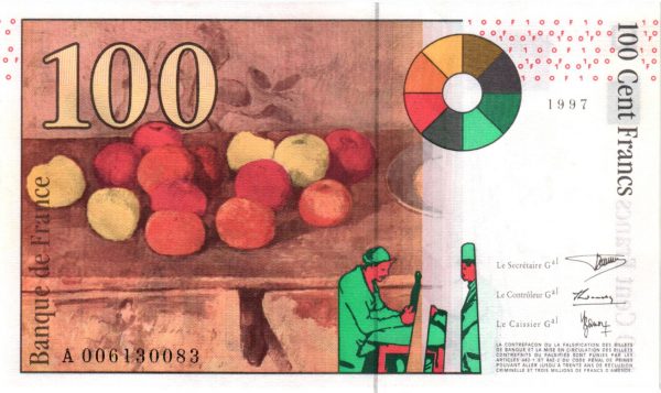 Verso 100 Francs Cézanne