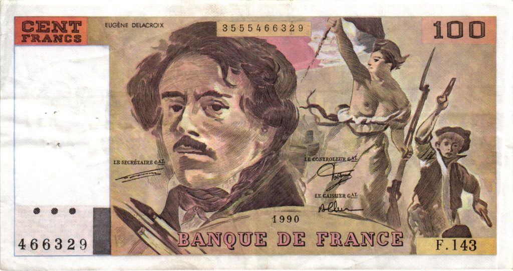 100 Francs Delacroix Imprimé en continu