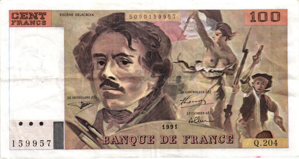 100 Francs Delacroix Imprimé en continu