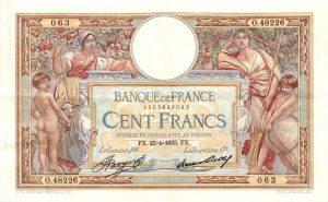 100 FRANCS LUC OLIVIER MERSON Grands cartouches