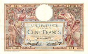 100 FRANCS LUC OLIVIER MERSON Grands cartouches