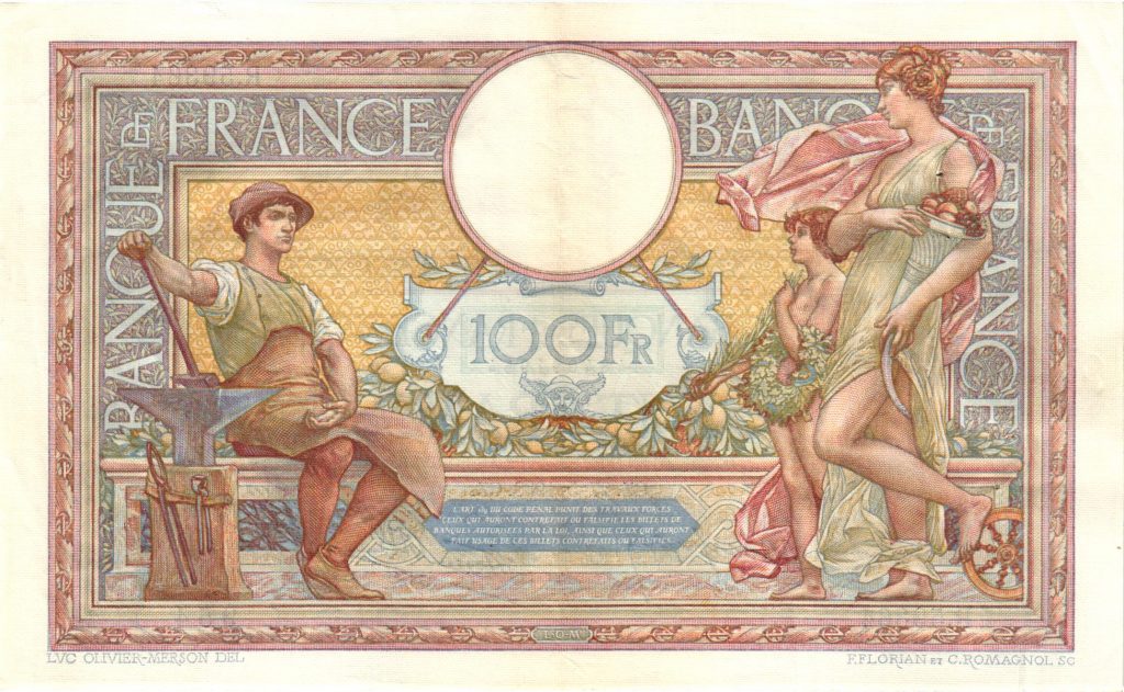 100 Francs Luc Olivier Merson modifié