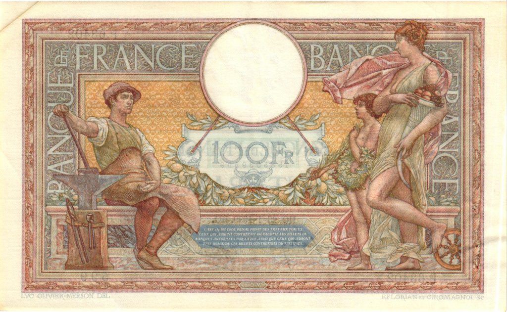 100 Francs Luc Olivier Merson modifié