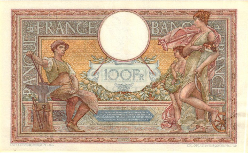 100 Francs Luc Olivier Merson modifié