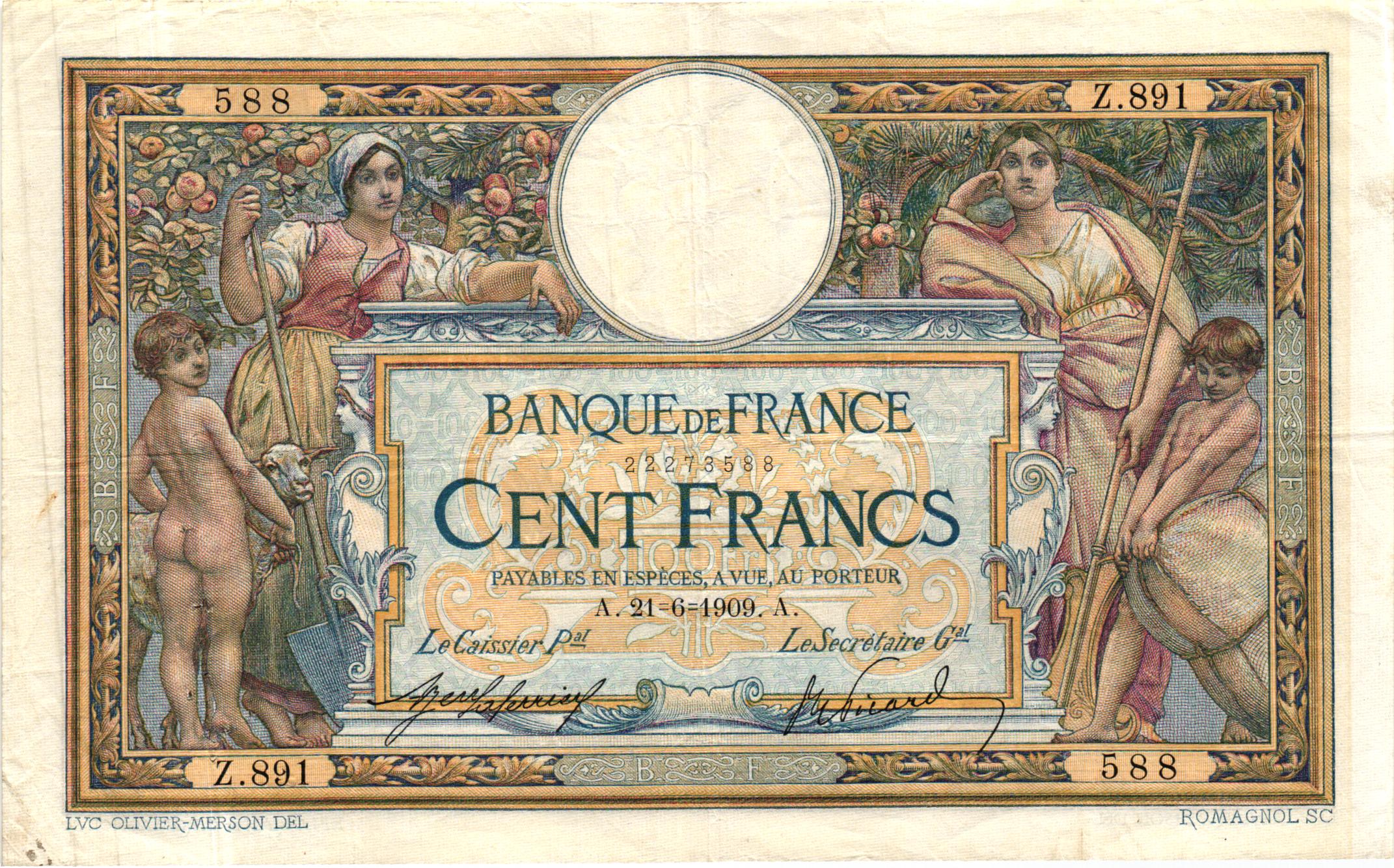 100 Francs Luc Olivier Merson