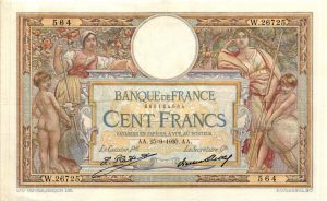 100 Francs Luc Olivier Merson grands cartouches