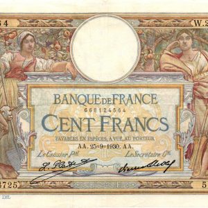 100 Francs Luc Olivier Merson grands cartouches
