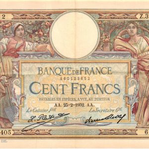 100 FRANCS LUC OLIVIER MERSON Grands cartouches