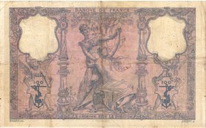 Verso 100 Francs Bleu et Rose