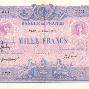 1000 Francs Bleu et Rose