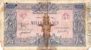 1000 Francs Bleu et Rose