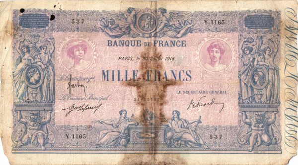 1000 Francs Bleu et Rose