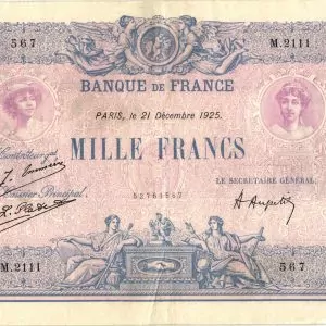 1000 Francs Bleu et Rose