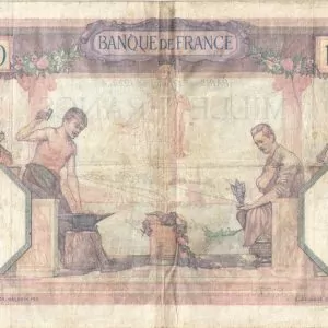Verso 1000 Francs Cérès et Mercure