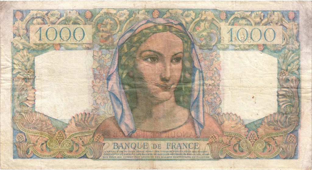 1000 Francs Minerve et Hercule