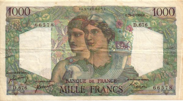 1000 Francs Minerve et Hercule