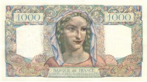 Verso 1000 Francs Minerve et Hercule