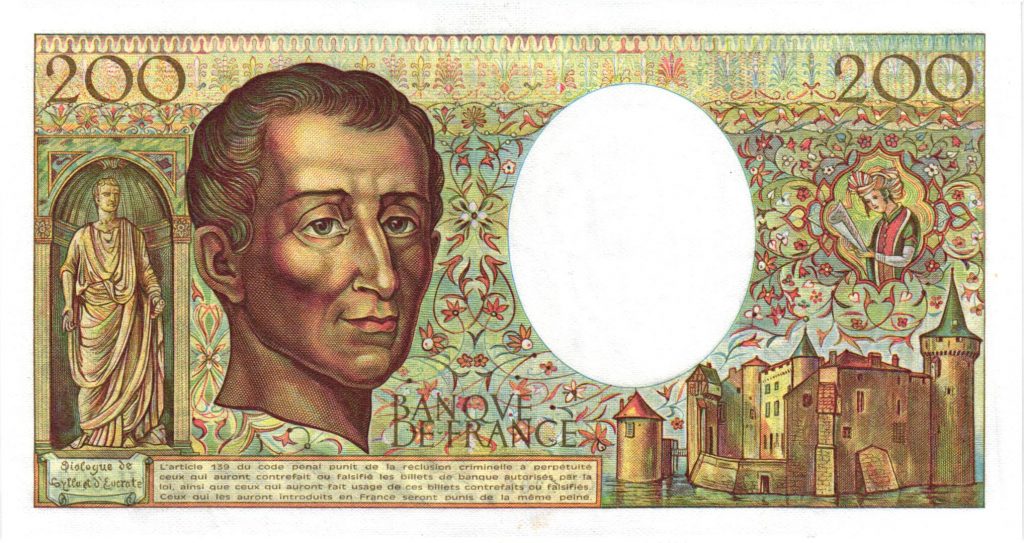 Verso 200 Francs Montesquieu